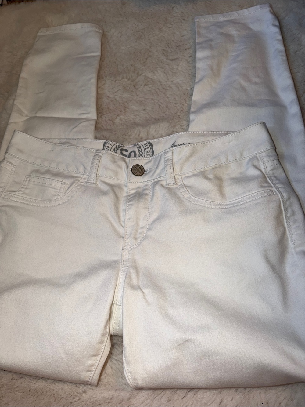 SO Women's White Skinny Jeans 11R